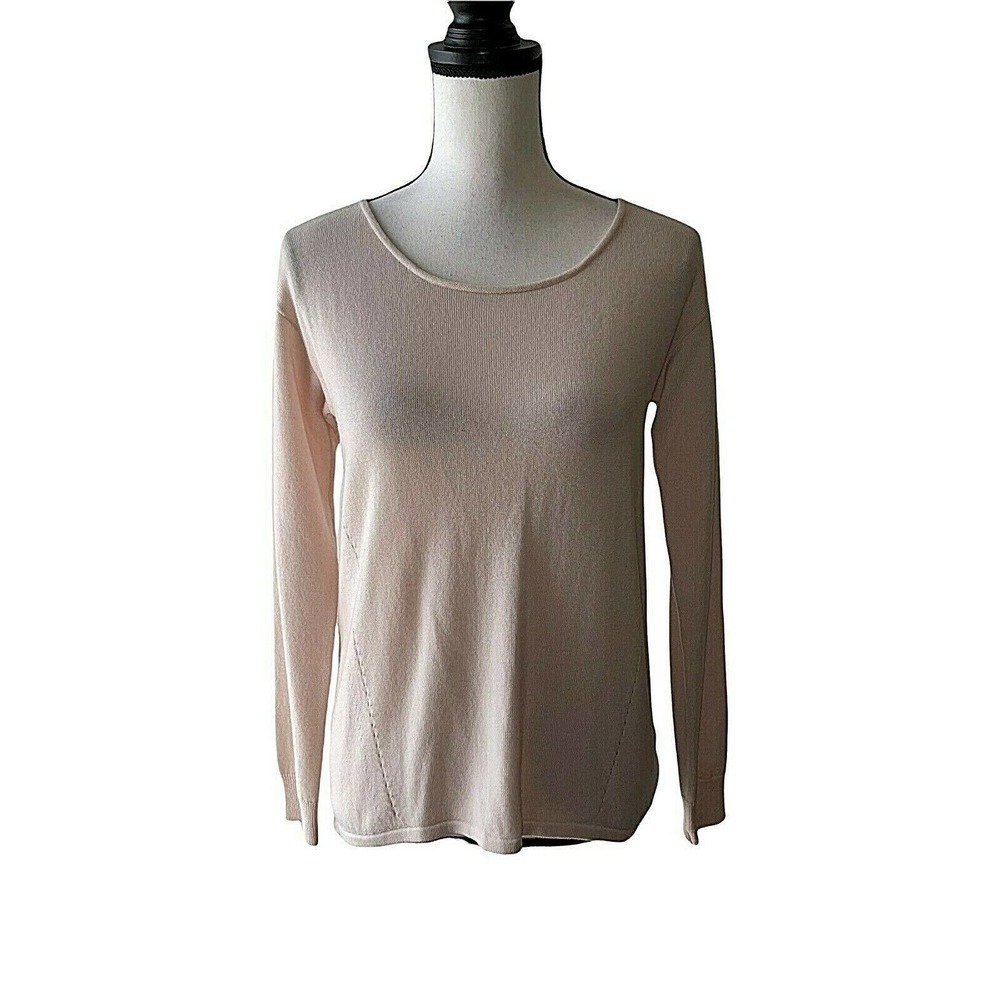 𝅺one Gray Day Size XS Pink Distressed Destroyed Open Back Wool Sweater - New